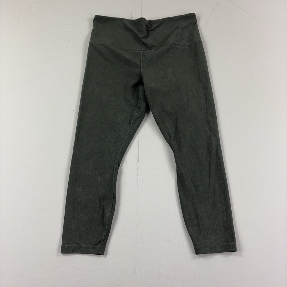 Athleta Elation Garment Dye 7/8 Leggings Womens Medium Petite Green Yoga